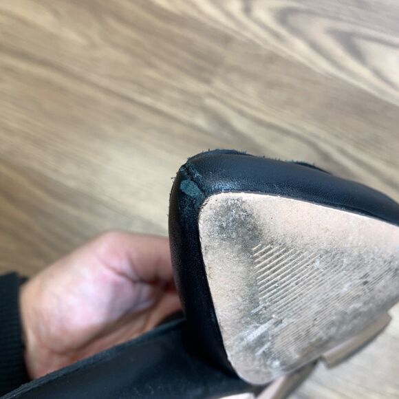 J.Crew Womens Size 8.5 Black Leather Slipper Loafers Slip On - Picture 6 of 11